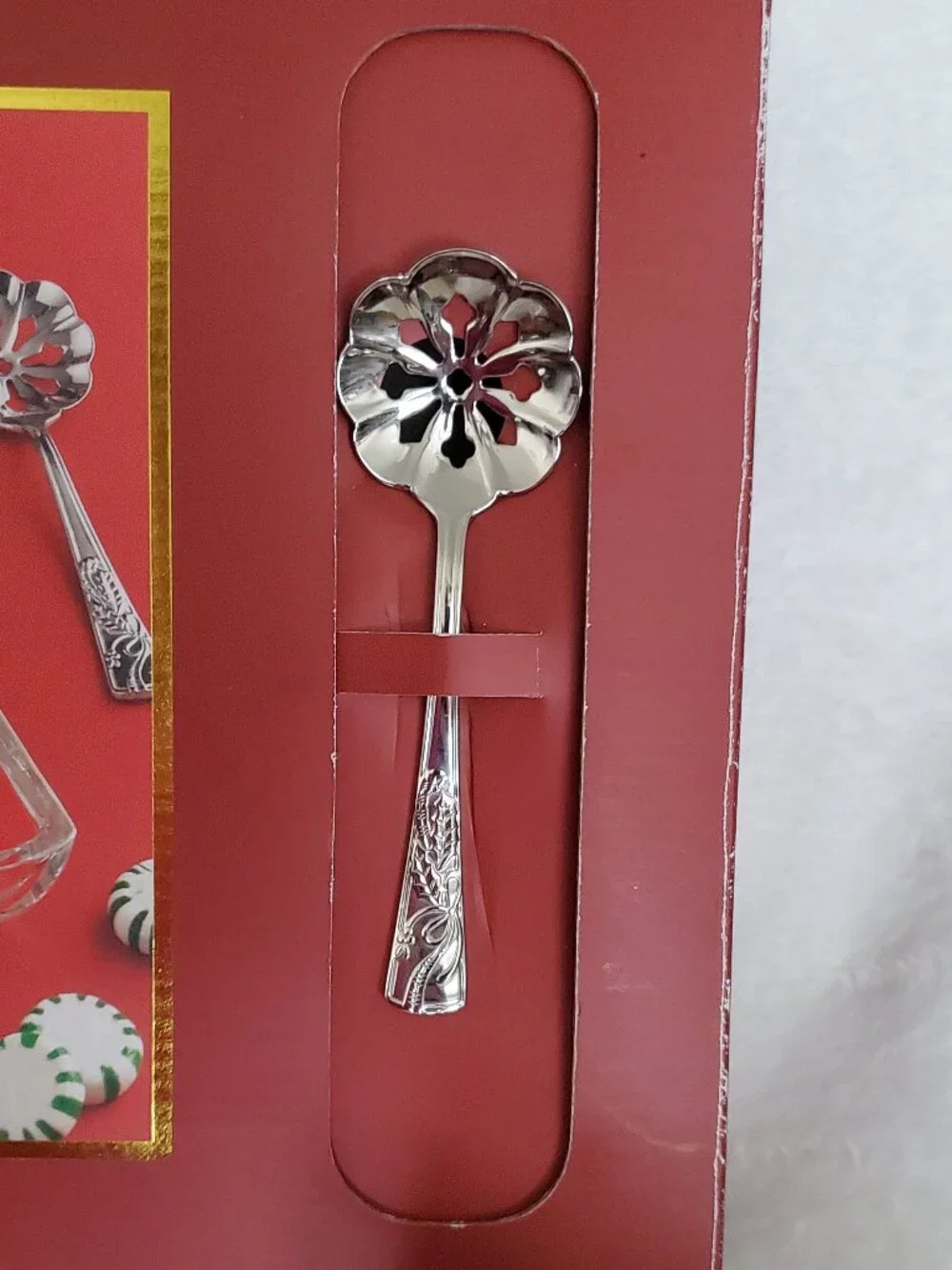 Lenox Crystal Holiday Tree Dish and Bonbon Spoon Set  Vintage in Box!